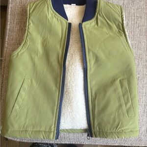 Olive Green Sherpa-Lined Vest